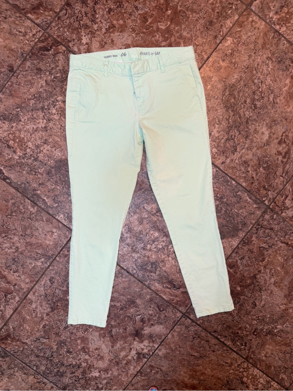 Gap Khakis Skinny Mini Mint Green Pants Size 6